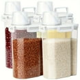 thumbnail image 3 of 4pcs Flour Container 5LB Pantry Food Storage Containers with Lids Airtight & Measuring Cup Small Air Tight Rice Holder Bin Plastic Cereal Grain Dispenser Kitchen for Sugar Dry Goods Pet Food, 3 of 9