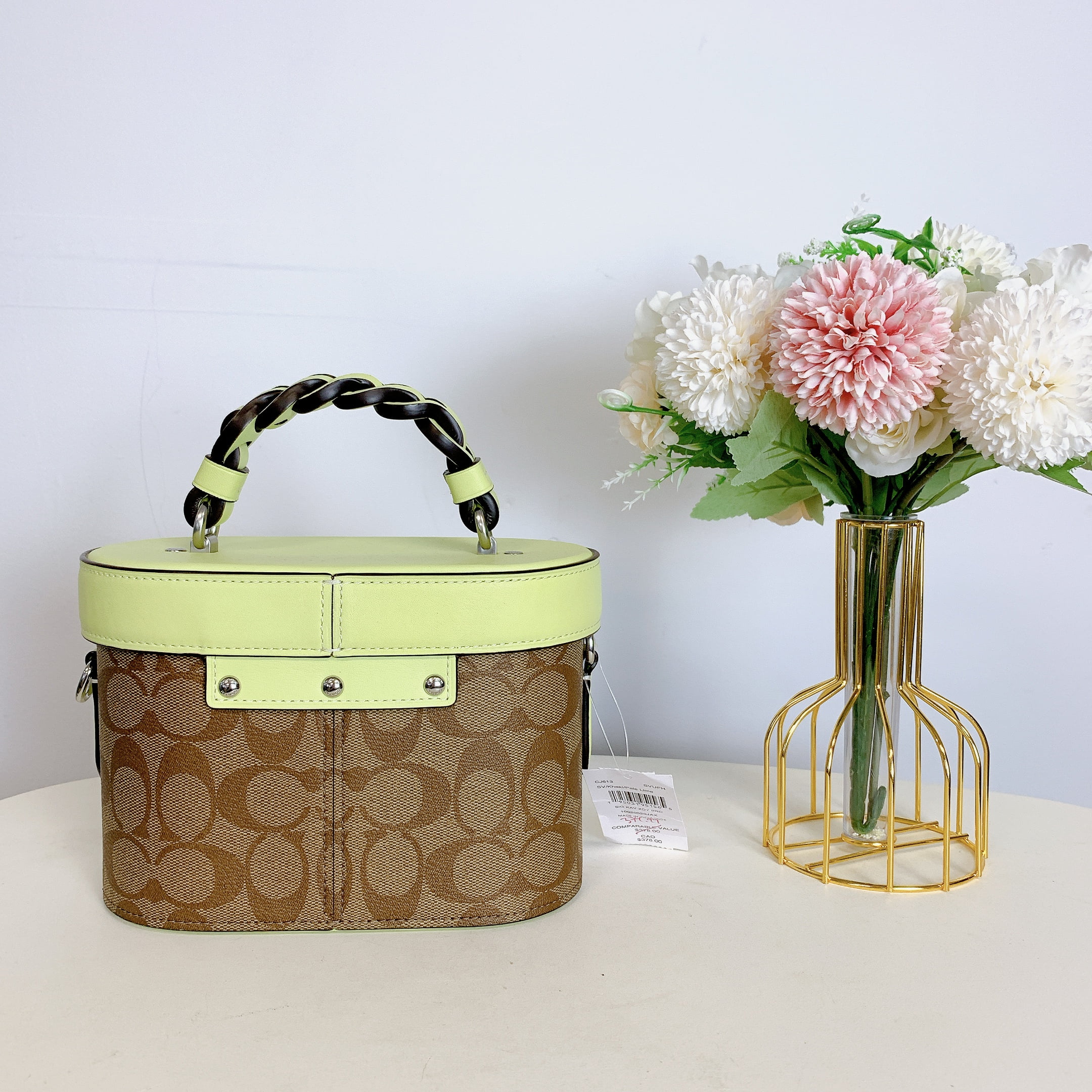 Coach CJ613 Kay Crossbody In Signature Canvas IN Khaki Pale Lime Walmart