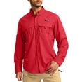 thumbnail image 1 of Camisa de pesca Pudolla con protección solar UPF50+ para hombre, color rojo XL, 1 of 6