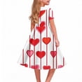 thumbnail image 4 of Afuyipoi Girls 5-14 Party Dresses,Fit-&-Flare Summer Heart Print V-Collar Festival Dress Orange 12-13, 4 of 7