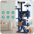 thumbnail image 3 of XF XINFENG 54in Cat Tree Tower&nbsp;Playhouse Multi-Level&nbsp;Pet/Cat Cozy Condo Furniture for Indoor Cats with Scratching Posts Stand House, Navy Blue, 3 of 10