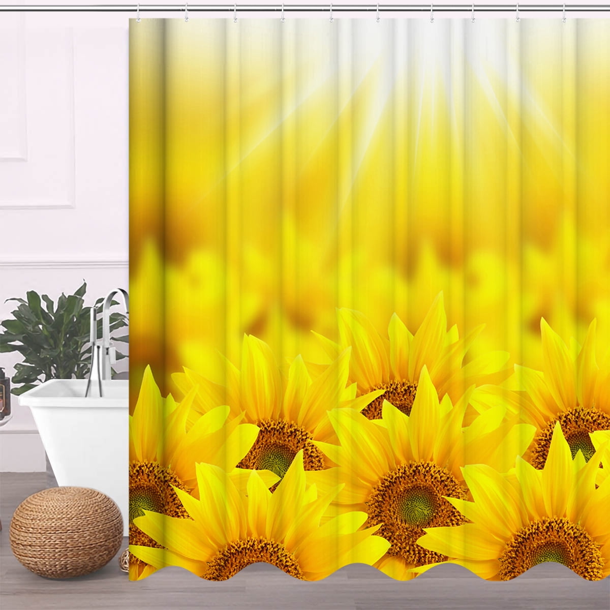 Sunset Sunflower HD Shower Curtain Bath Mat Toilet Cover Rug Bathroom Decor Set Sunset Sunflower HD Shower Curtain Bath Mat Toilet Cover Rug Bathroom Decor Set