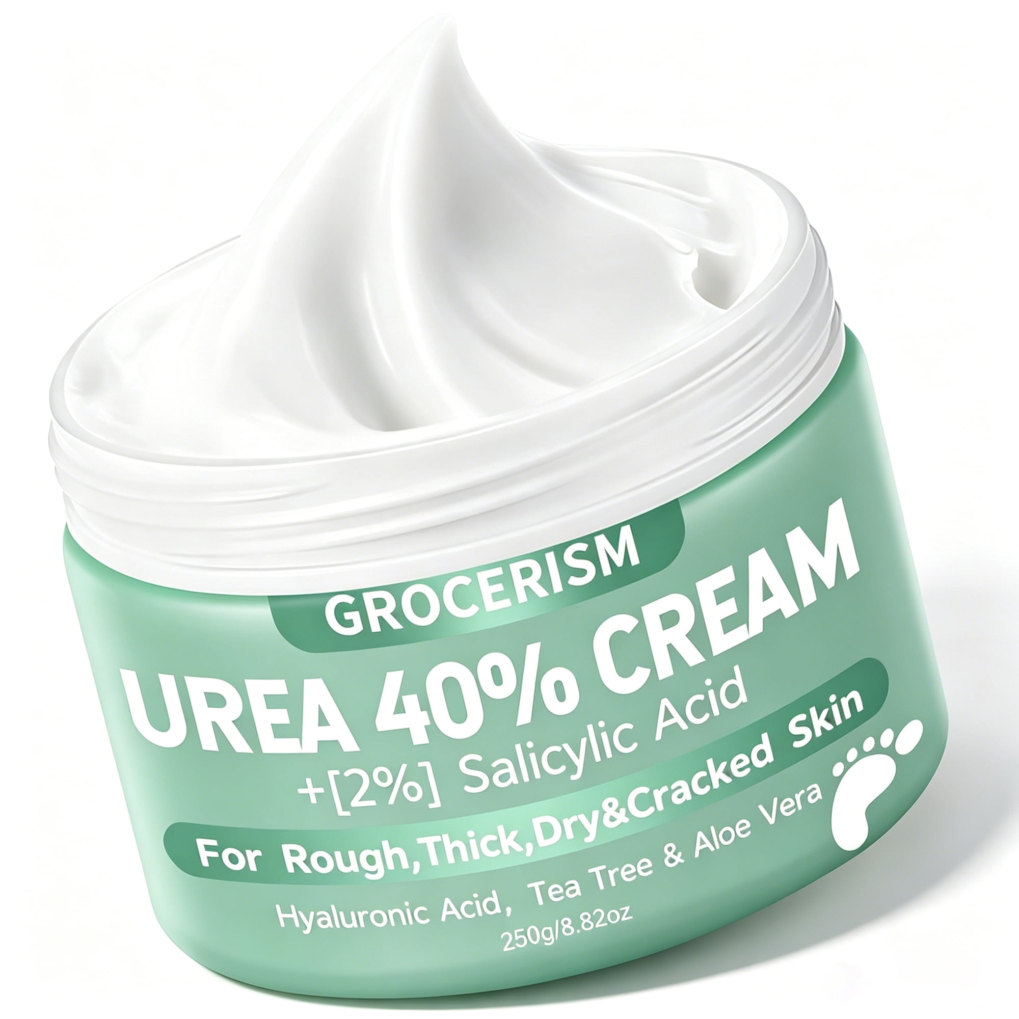 Urea Cream 40 for Feet & Hands, 8.82 oz, Deep Moisturizing Cream with Salicylic Acid, Hyaluronic Acid, Tea Tree, Aloe Vera