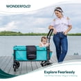 thumbnail image 2 of WONDERFOLD W1 Original Stroller Wagon (2 Seater) - Collapsible Wagon Stroller with Seats with 5-Point Harnesses, Adjustable Push Handle, and Sun Canopy, Tokidoki - Animalini, 2 of 5