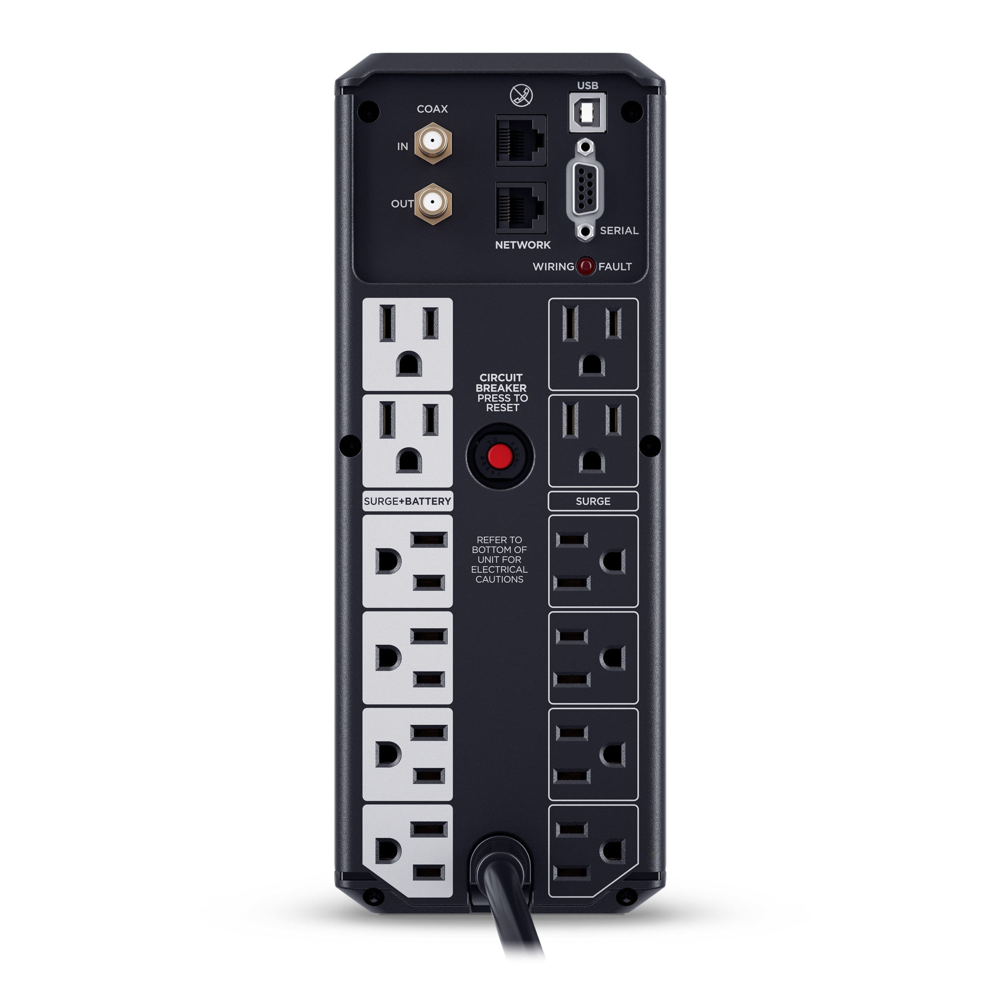 CyberPower CP1500AVRLCD3 UPS, 1500VA/900W, 120V, 12 Outlets, LCD Display, AVR, 6 ft Cord, Black