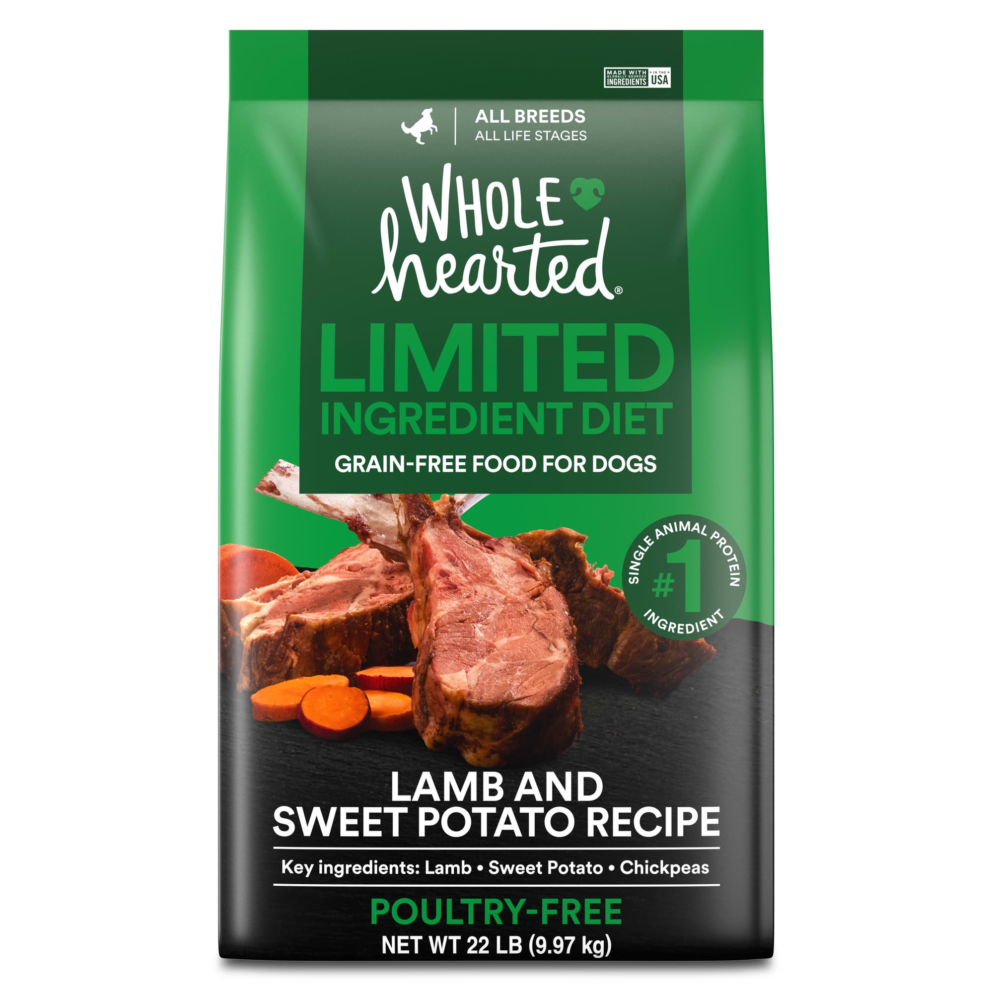 WholeHearted Limited Ingredient Diet Lamb & Sweet Potato Recipe Dog Food 22 lbs.