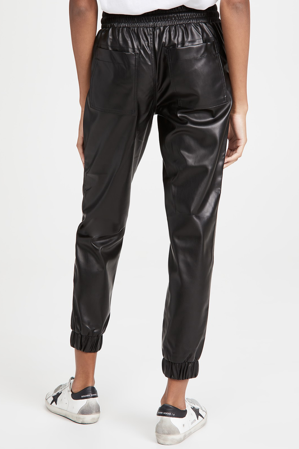 Casuashion Essential Black Faux Leather Joggers - Sleek & Comfortable Fit!