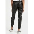 thumbnail image 2 of Fashionable Faux Leather Joggers with Adjustable Waist and Side Pockets - Black, 2 of 9