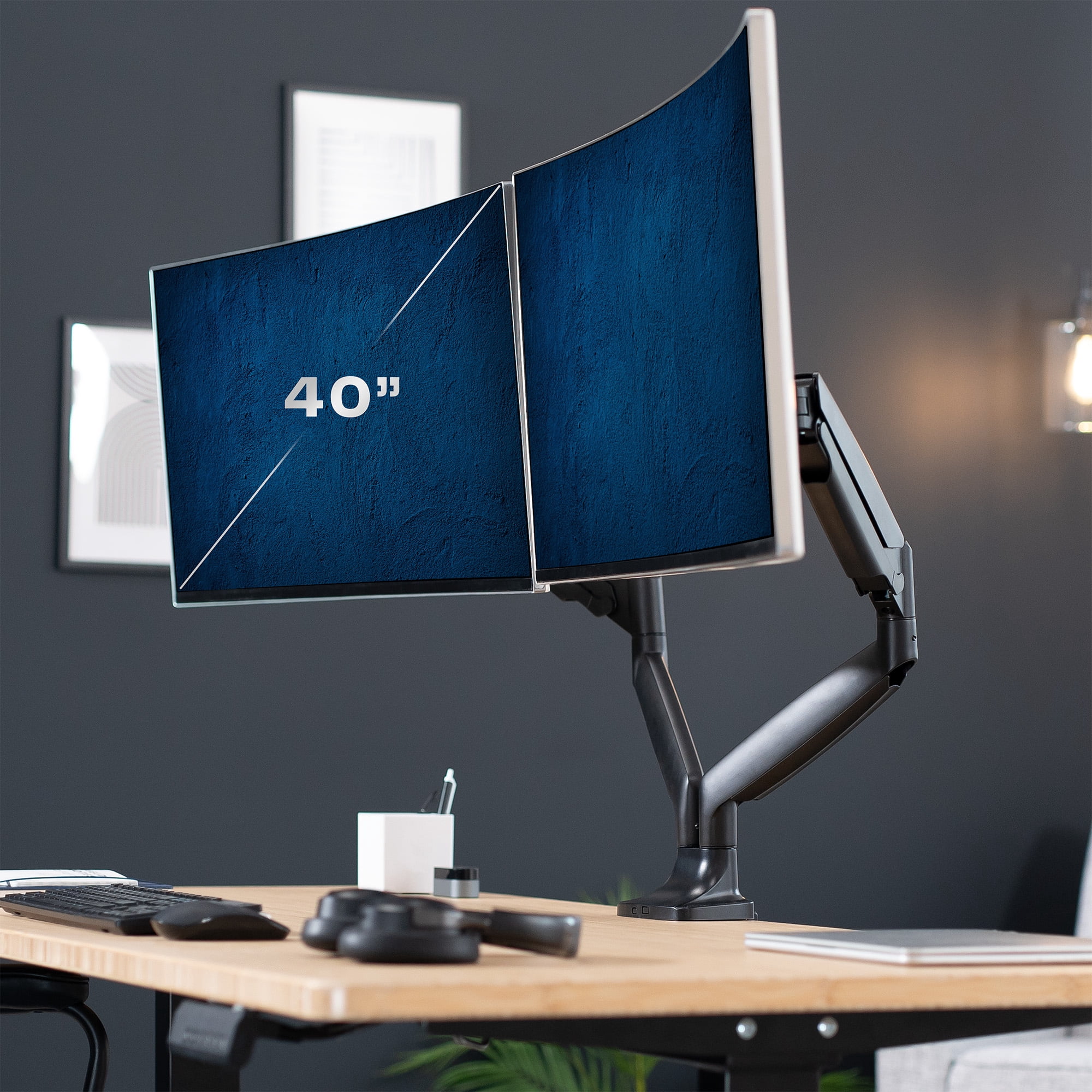 VIVO Dual Ultrawide 40" Computer Monitor Desk Mount with Pneumatic Spring Arms