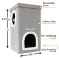 thumbnail image 2 of GFDYREE Collapsible 2-Level Plush Kitty Cube House, Stylish Cat Condo Ottoman (Grey, 2-Level), 2 of 6