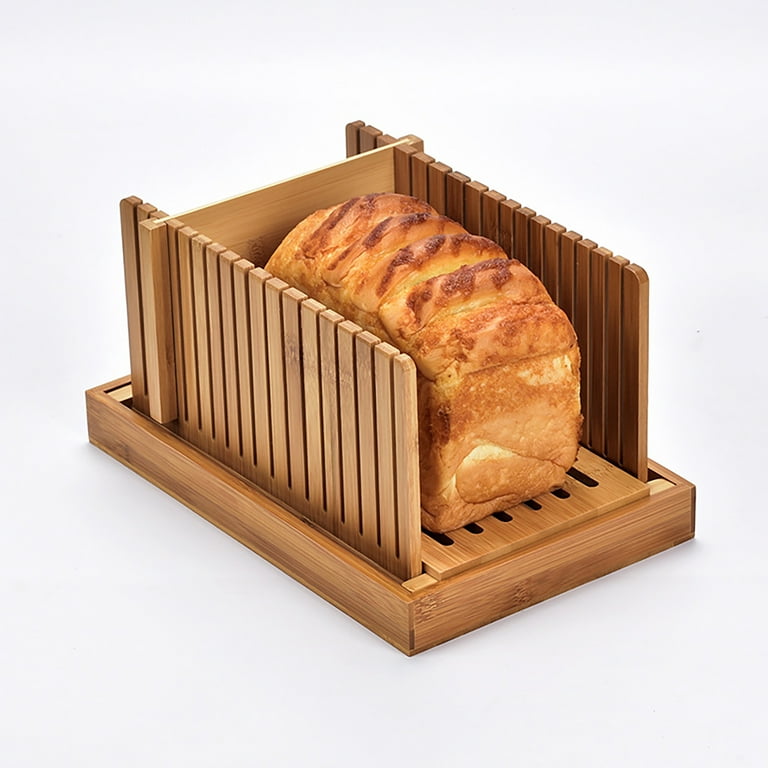 Foldable Bamboo Wood Bread Slicer Cutter Toast Loaf Cutting Guide