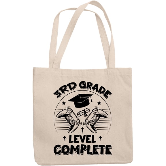3rd Grade Level Complete, School Student Graduation, 12oz Canvas Tote Bag
