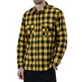 thumbnail image 3 of FastRockee Mens Flannel Shirt Long Sleeve Plaid Shirts for Men Button Down Shirts Soft 100% Cotton Casual Regular Fit Yellow Small, 3 of 6