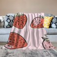 thumbnail image 5 of FCXZI Warm Cozy Decorative Flannel Blanket - Strawberries Design 60*80in, 5 of 7