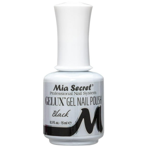 Esmalte de Gel Mia Secret Gelux Removible con Lámpara UV Negro