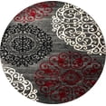 thumbnail image 1 of Rugshop Tapis Rond Contemporain Moderne Floral 6 Pieds 6 Pouces Diamètre Rouge, 1 of 2