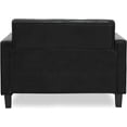 thumbnail image 5 of Furinno Brive Contemporary Tufted Loveseat, Black Faux Leather, 5 of 7