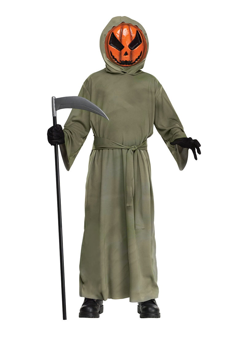 Light Up Evil Pumpkin Scarecrow Child Boys Costume NEW