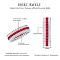 thumbnail image 6 of Rosec Jewels Lab Grown Ruby 3 Row Eternity Ring - AAAA Grade Princess Cut Ruby Wedding Band with Moissanite - with Jewelry Box, 10K White Gold, US 9.50, 6 of 7
