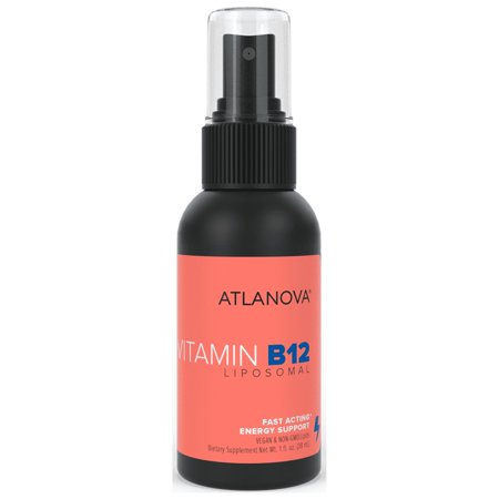 ATLANOVA Liposomal Vitamin B12 Liquid Spray, Superior Absorption Formula, Methyl B12 Sublingual Spray, Natural Vegan B12 Dietary Supplement, Dr Formulated, Energy Supplement, 1 oz 1000 mcg 60 Servings