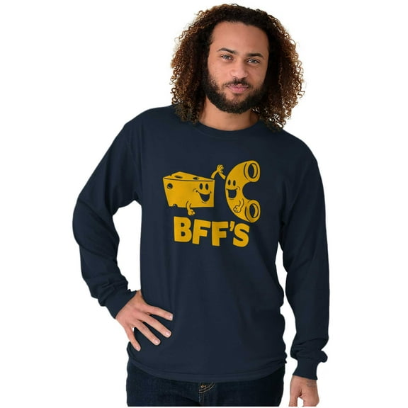 BFFS Mac n Cheese Funny Best Friends Plus Size Long Sleeve Graphic Tee Shirt Brisco Brands 2X