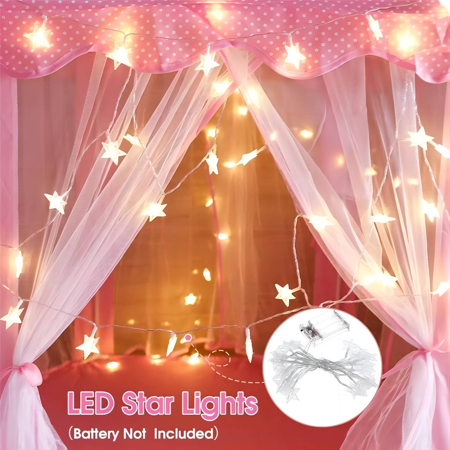 KEYAHAPPY Princess Castle Play Tent with LED Lights photo 3