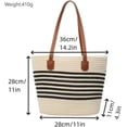thumbnail image 2 of Summer Beach Bag for Women Stripes Woven Tote Bag Casual Classics Hand Shoulder Bags Hobo Bags with Large Capacity, 2 of 7