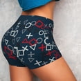 thumbnail image 3 of Picia Navy Blue Geometric Printed Workout Shorts for Women Seamless Scrunch Butt Lifting High Waisted Yoga Gym Booty Running Moisture-wicking Short Pants-Small, 3 of 9