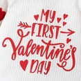 thumbnail image 6 of CAICJ98 My First Valentines Day Toddler Baby Girl Outfit Red Heart Long Sleeve Romper and Flare Pants Infant Newborn Girl Clothes (Red,6-12 Months), 6 of 7