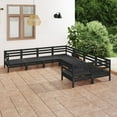 thumbnail image 1 of vidaXL 8 Piece Garden Lounge Set Solid Wood Pine Black, 1 of 3
