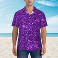 thumbnail image 4 of Lsque Purple Glitter pattern Hawaiian Shirt for Men, Unisex Summer Beach Casual Short Sleeve Button Down Shirts-Large, 4 of 9