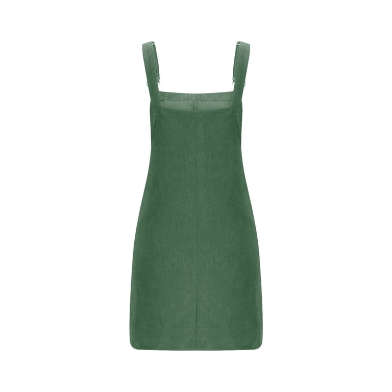 green emerald velvet dress Olive Buckle Strap Mini Dress - Square Neckline