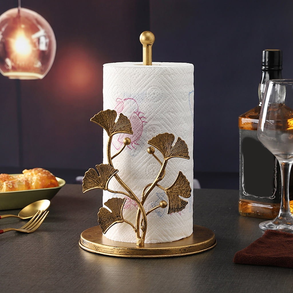 7829 Rusts Proof Iron Paper Towel Holder Freestanding Towel Stand Not Drill Need Easy to Use for Kitchen & Bathroom Areas