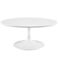 thumbnail image 3 of Modway Lippa 36" Round Wood Coffee Table in White, 3 of 8