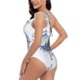 thumbnail image 4 of Haiem Not All Who Wander Are Lost2 Women's One Piece Swimsuits Tummy Control One Shoulder Bathing Suits Ruffle Swimwear-Medium, 4 of 8