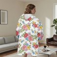 thumbnail image 3 of Wearable Lamb Fleece Blanket Hoodie,Pioneer Flower Floral Print Pattern Oversized Sherpa Blanket Hoodie with Super Pockets,Super Warm Fuzzy Pullover for Women & Men, 3 of 4