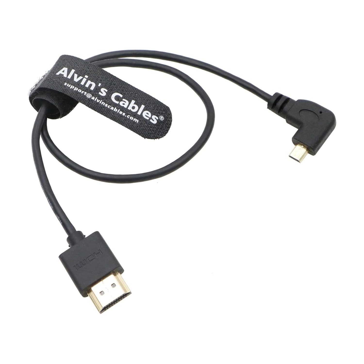 Alvin's Cables Micro HDMI to HDMI Cable 8K60P High-Speed 2.1 for Sony a7 IV FX30 ZV-E10, for Canon R5C R5 R6, for Atomos Shinobi Ninja V, 45cm/17.7in, Right Angle Micro HDMI