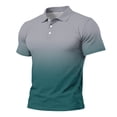 thumbnail image 7 of Sorvello Polo Shirts for Men Short Sleeve Button Down Collar Gradient Shirts Moisture-Wicking Athletic Men's Golf Polo Shirt Green S, 7 of 7