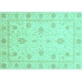 thumbnail image 1 of Ahgly Company Machine Washable Indoor Rectangle Oriental Turquoise Blue Modern Area Rugs, 4' x 6', 1 of 4
