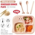 thumbnail image 4 of EASTIN Kids Plates Set, 4 piece (Plates with Forks and Spoons) Lightweight Toddler Dishes , Dishwasher Baby Feeding Set with Divided Meal plates, Natural Wheat Straw Material (Dinosaur), 4 of 6
