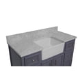 thumbnail image 2 of Zelda 48" Farmhouse Bathroom Vanity with Powder Gray Cabinet and Carrara Marble Top, 2 of 6