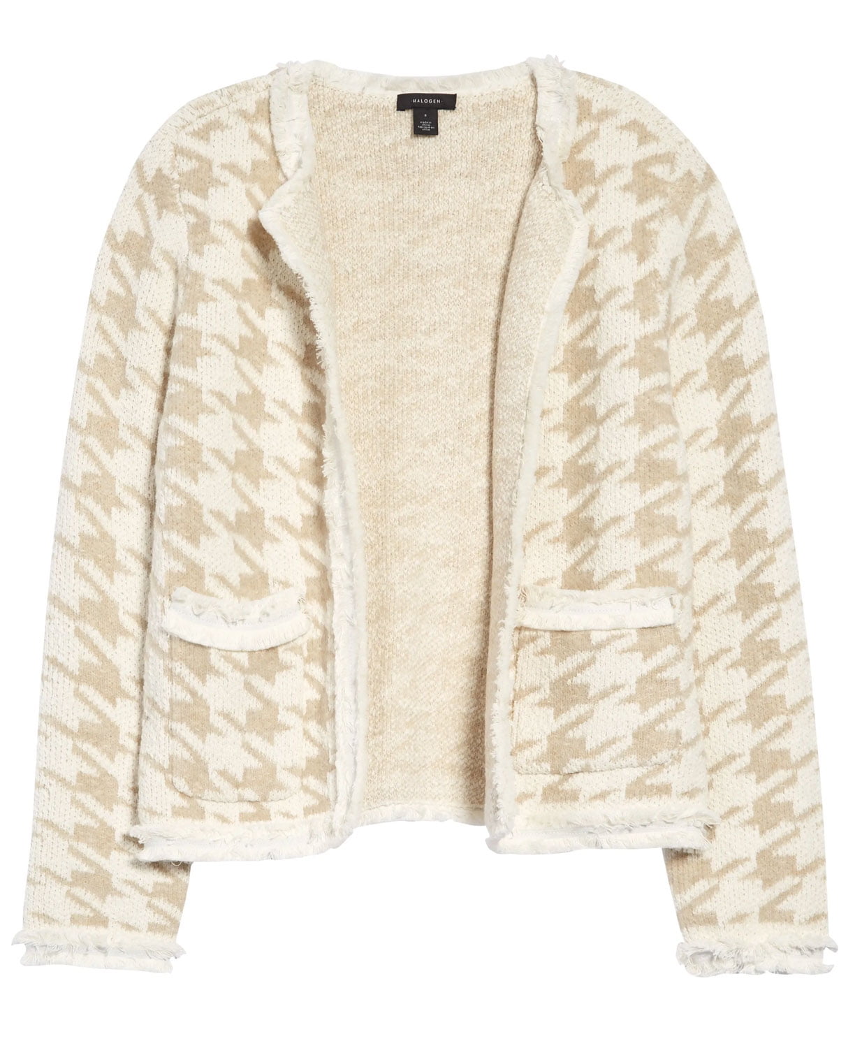 Halogen Womens Marl Houndstooth Knit Jacket X-Small Ivory/Beige - NWT $149 - Walmart.com Halogen Womens Marl Houndstooth Knit Jacket X-Small Ivory/Beige - NWT $149 - Walmart.com