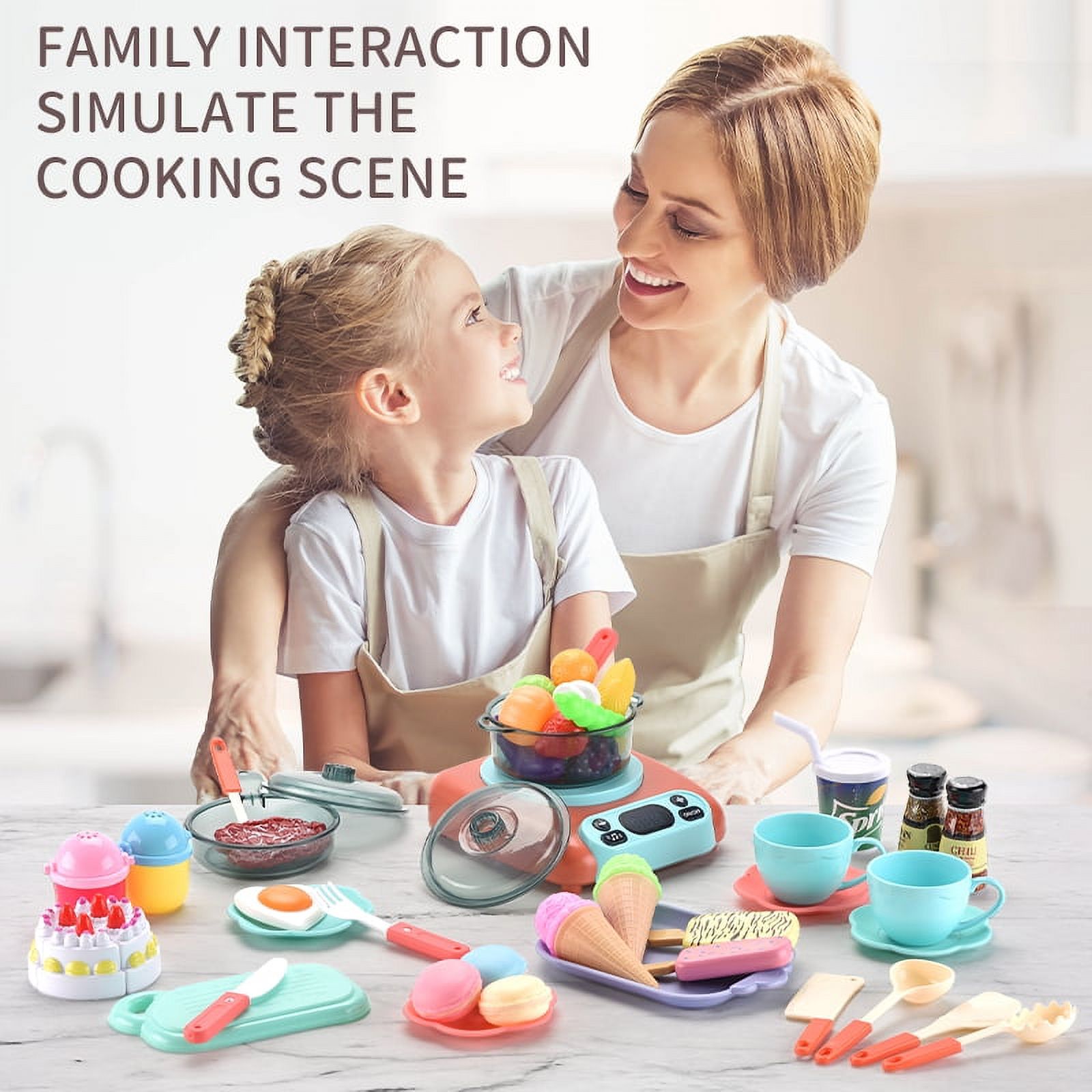 Jelly Comb Kitchen Play Set for Kids, Play House Spray Steam Pot