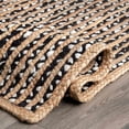 thumbnail image 4 of 3x6 Ft Black White & Natural Jute Area Rug, Hand-Woven, Reversible, Farmhouse Boho Style, Durable & Pet-Friendly Rug for Living Room, Dining Room, and Bedroom, 4 of 5