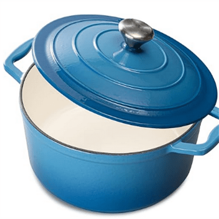 Power Dutch Oven Pot with Lid 5QT, Enameled Cast Iron Dutch Oven for Bread Baking, Braising, Stews, Roasting, Oven Safe Dutch Ovens, Gradient Blue