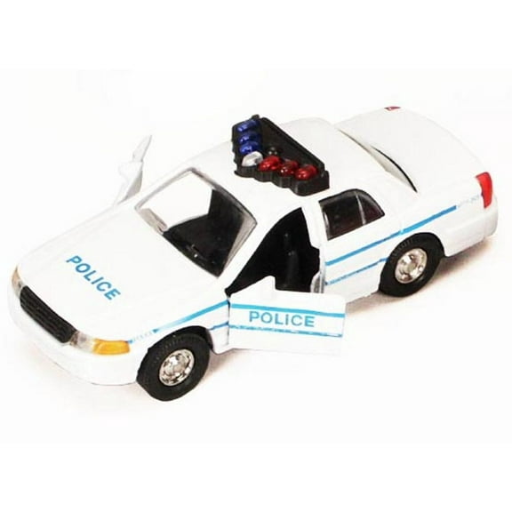 Police Car - Highway Patrol, White - Showcasts 9985/4D - 5 Inch Scale Diecast Model Replica (Brand New, but NOT IN BOX)