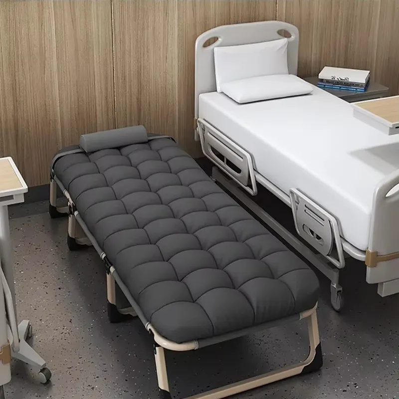 Heavy duty folding bed, camping bed with flip-up mattress (mattress included), portable guest bed, suitable for teenagers, adults, travel, garden, balcony, camping supplies