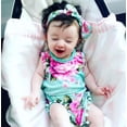 thumbnail image 2 of Douhoow Baby Girl Romper Summer Newborn Sleeveless Tassel Floral Jumpsuit + Headband, 2 of 6