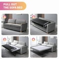 thumbnail image 3 of Mixoy 2-in-1 Pull Out Sofa Bed, Velvet Loveseat Sleeper Sofa Bed with Folding Mattress, Pull Out Couch Bed Suitable for Living Room, Full Size Sofa Sleeper for Apartment/Small Spaces (Queen, Grey), 3 of 6