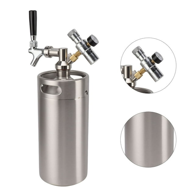 3.6L Stainless Steel Keg, Craft Beer Dispenser System High Performance For Homebrewing